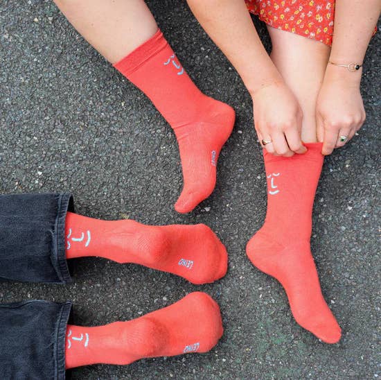 UNISEX Coral Bamboo Socks - add to your gift box at Out of the Box Gifts