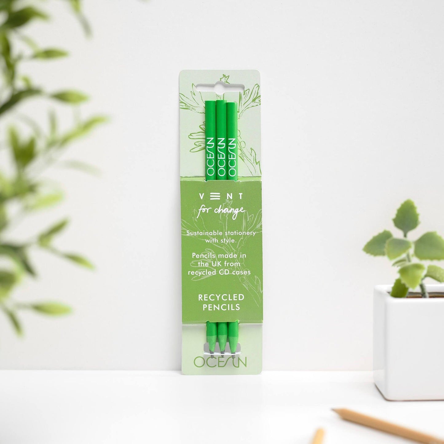 Recycled Pencils – Algae Green, Ocean Range - add to your gift box at Out of the Box Gifts