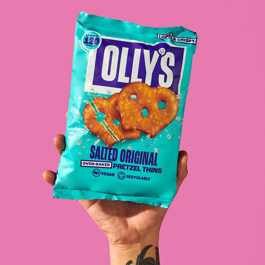 Olly's Salted Pretzel Thins - add to your gift box at Out of the Box Gifts