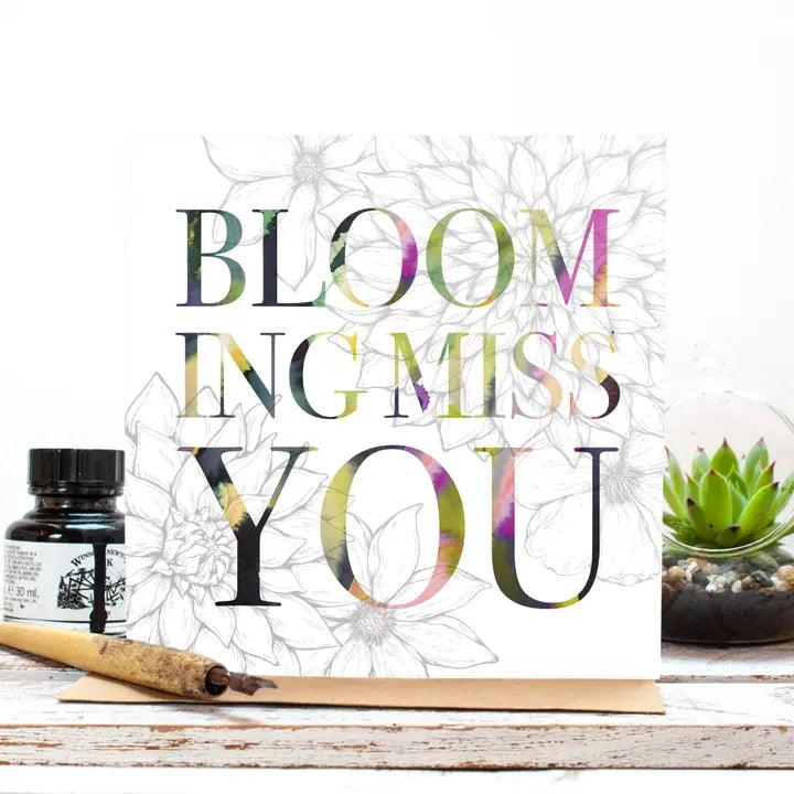 Miss You - Blooming Miss You Greetings Card - add to your gift box at Out of the Box Gifts