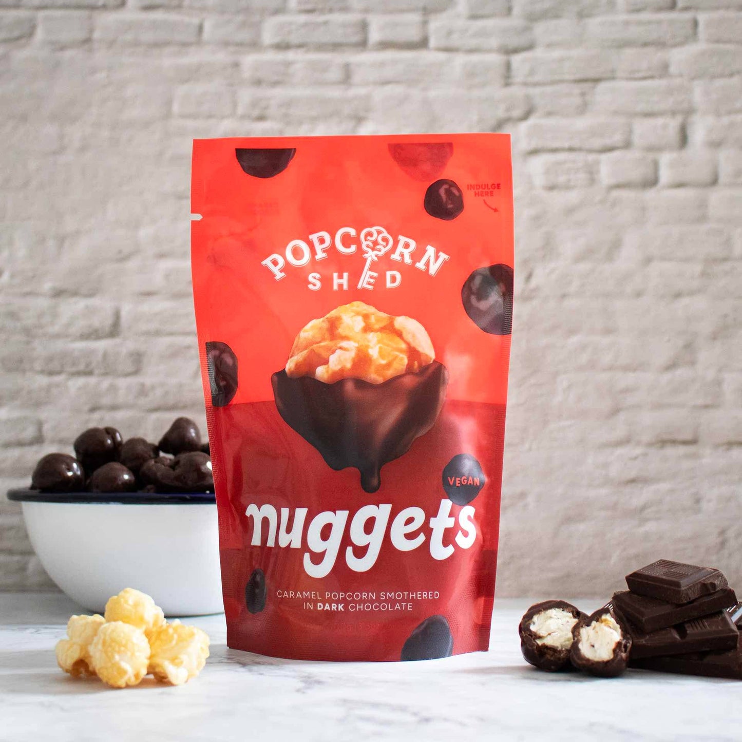 Dark Chocolate Popcorn Nuggets - add to your gift box at Out of the Box Gifts