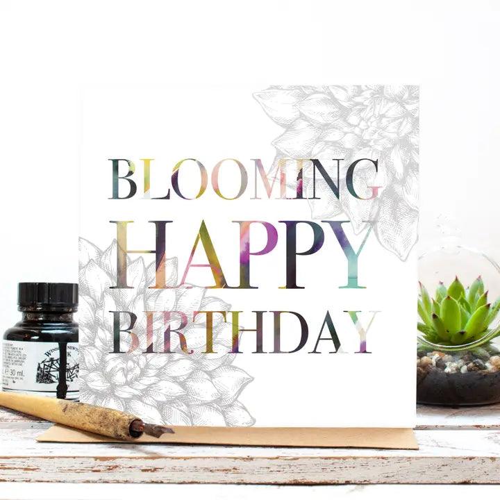 Happy Birthday - Blooming Happy Birthday Greetings Card - add to your gift box at Out of the Box Gifts