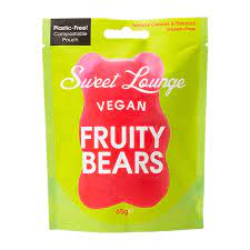 Vegan Sweets in Plastic Free Packaging - Fruity Bears with natural flavours. Fat free and gluten free. Buy at Out of the Box Gifts