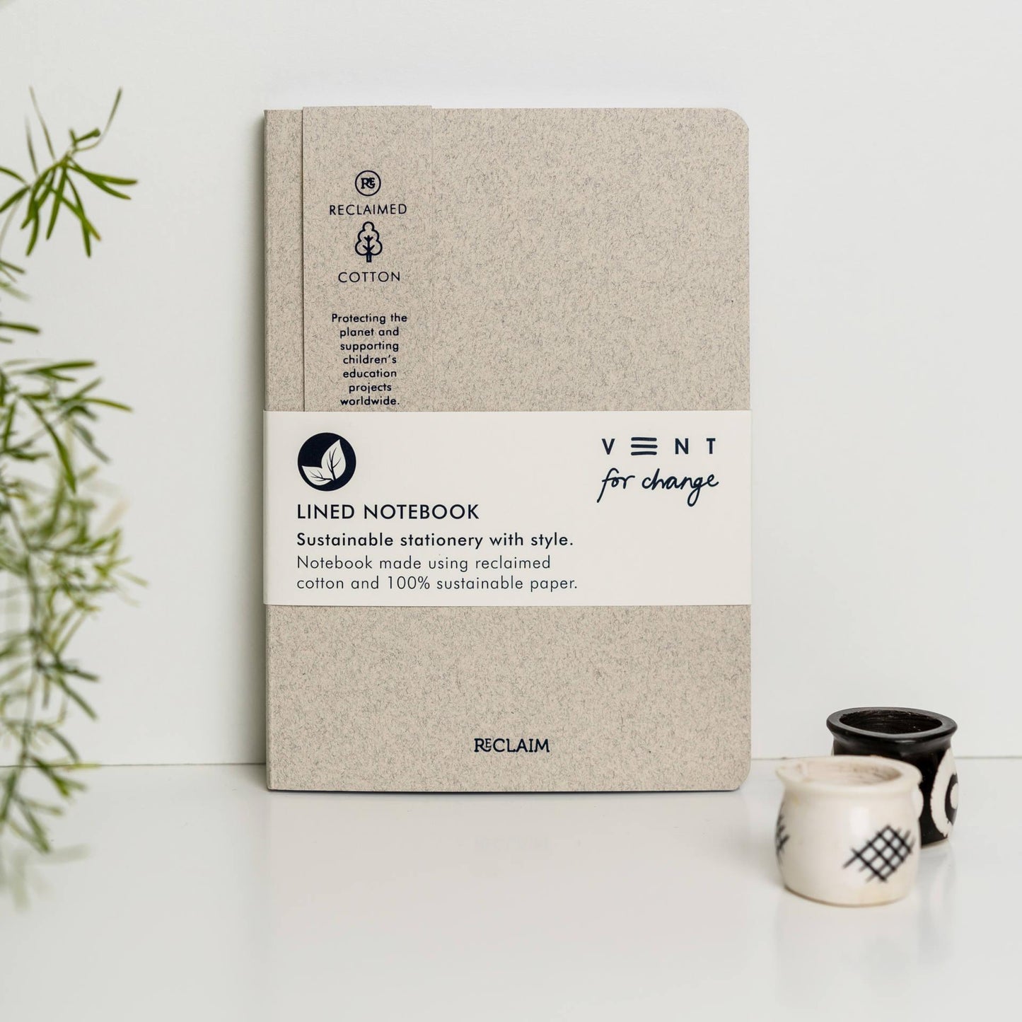 RECLAIM Cotton Notebook - add to your gift box at Out of the Box Gifts