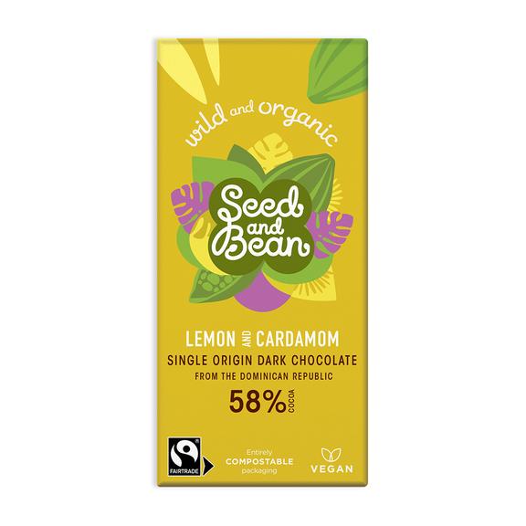 Lemon and Cardamom Vegan Chocolate Buy at Out of the Box Gifts