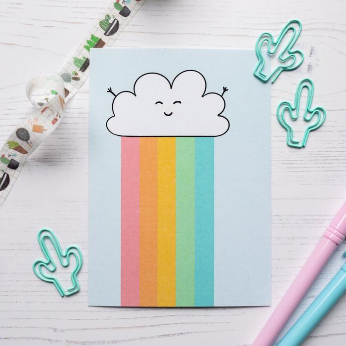 Rainbow Cloud Postcard - add to your gift box at Out of the Box Gifts