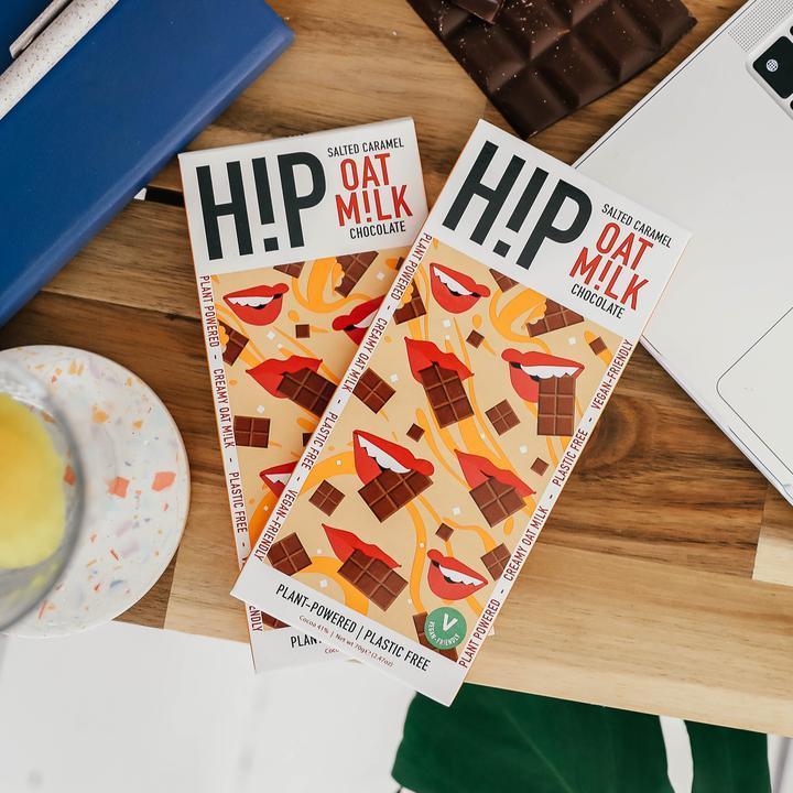 Oat Milk Chocolate Bar - Salted Caramel - add to your gift box at Out of the Box Gifts