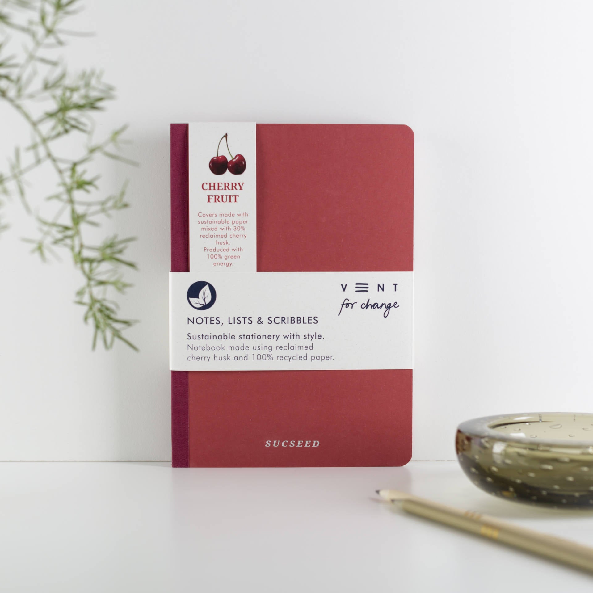 Cherry Notebook - Sustainable Stationery Gifts - Buy at Out of the Box Gifts