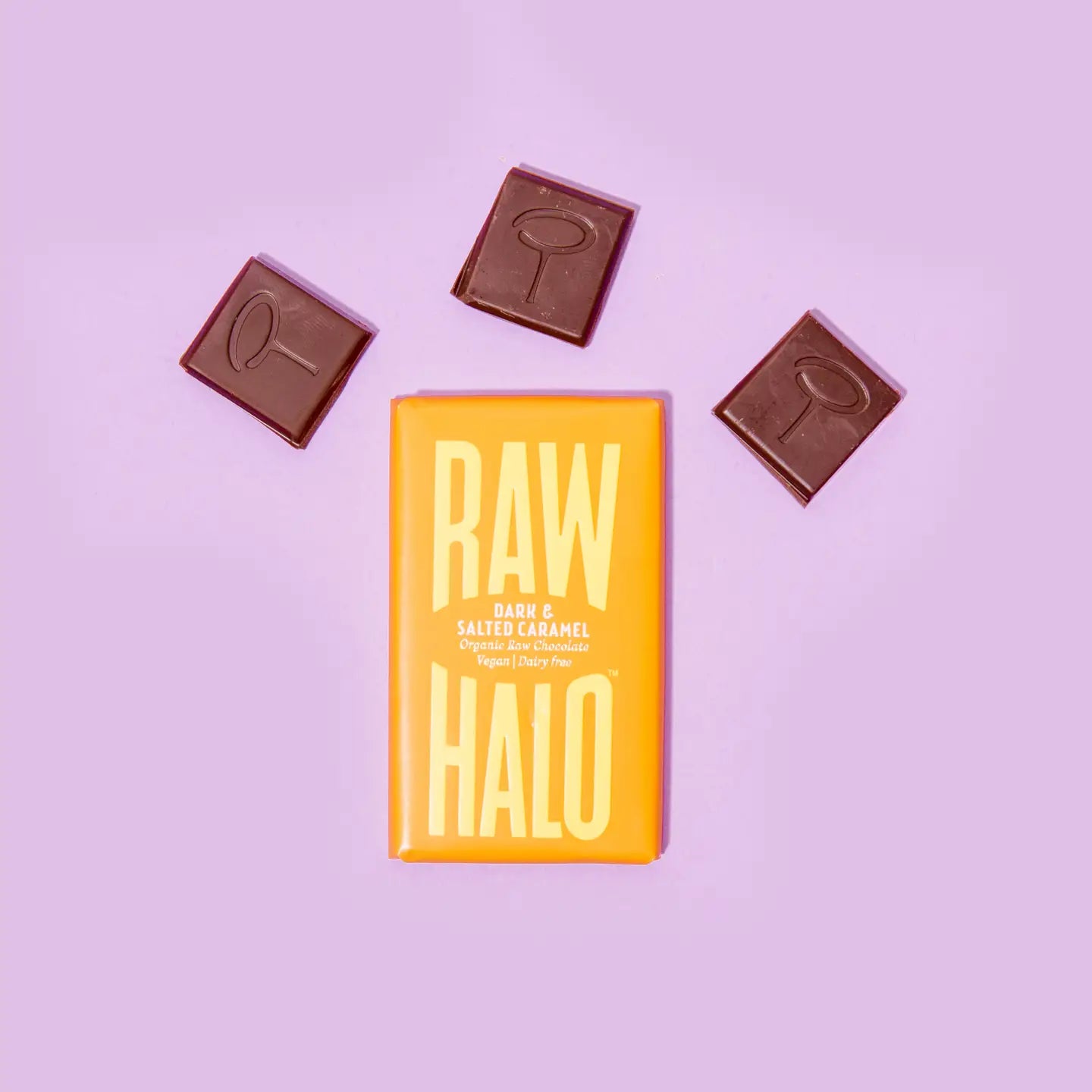 Raw Halo Dark & Salted Caramel Organic Vegan Chocolate - add to your gift box at Out of the Box Gifts