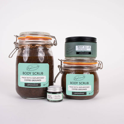 Lemongrass Body Scrub with Coffee + Shea Butter - add to your gift box at Out of the Box Gifts
