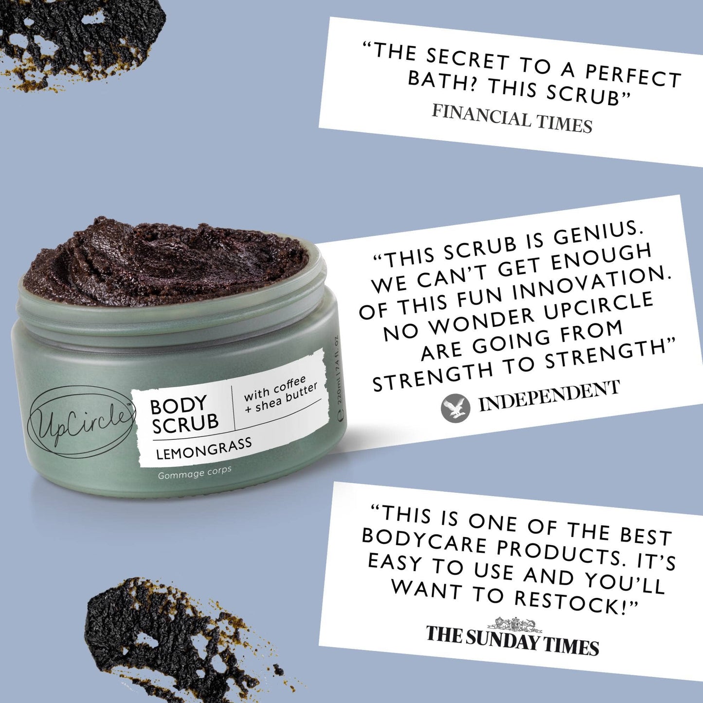 Lemongrass Body Scrub with Coffee + Shea Butter - add to your gift box at Out of the Box Gifts