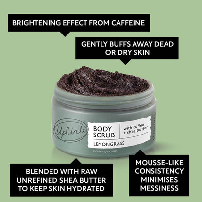 Lemongrass Body Scrub with Coffee + Shea Butter - add to your gift box at Out of the Box Gifts