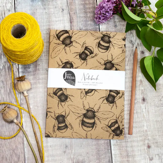 Illustrated Bee Notebook -  Sustainable Stationery at Out of the Box Gifts