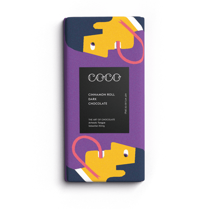 Coco Chocolatier Cinnamon Roll Dark Chocolate Bar - add to your gift box at Out of the Box Gifts