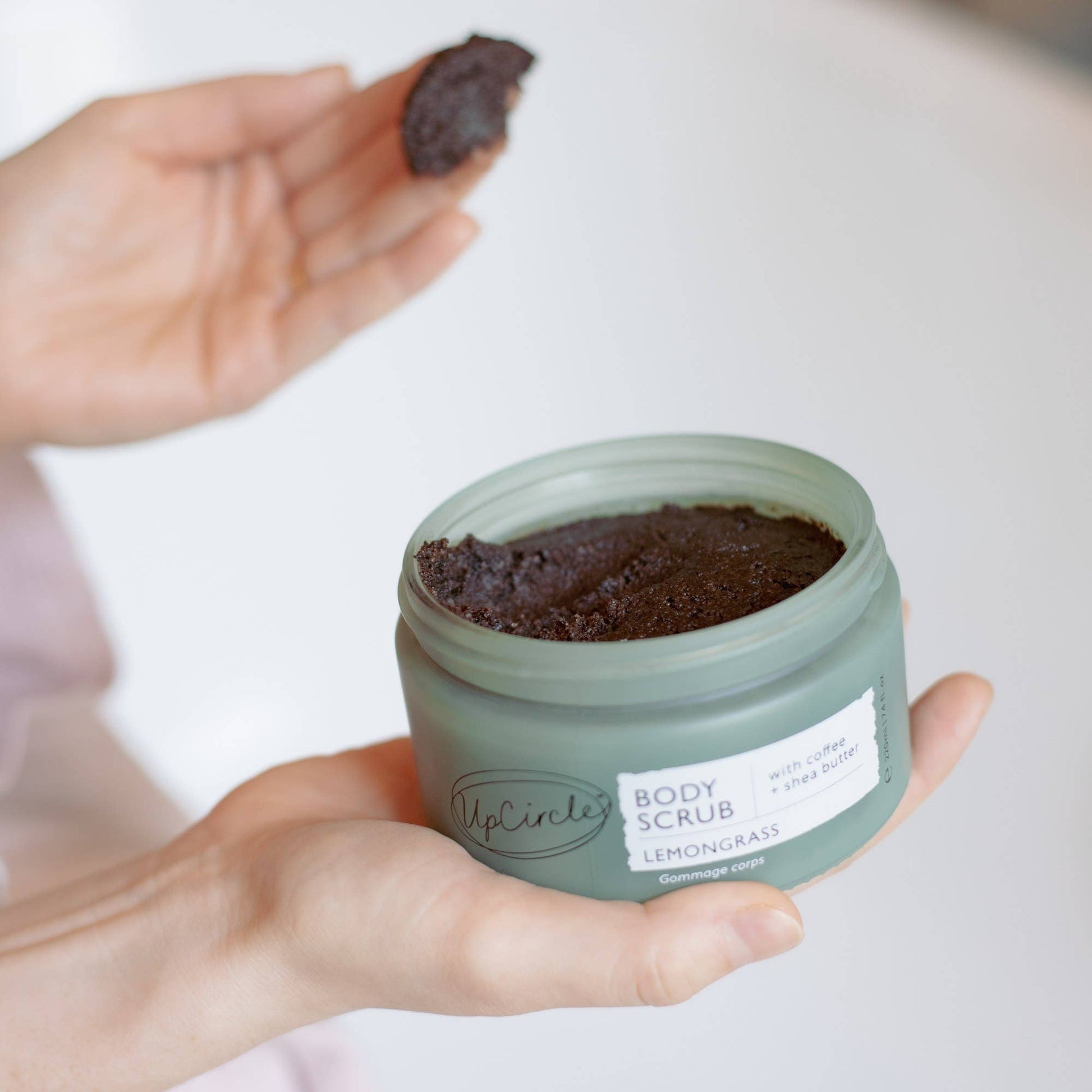 Lemongrass Body Scrub with Coffee + Shea Butter - add to your gift box at Out of the Box Gifts
