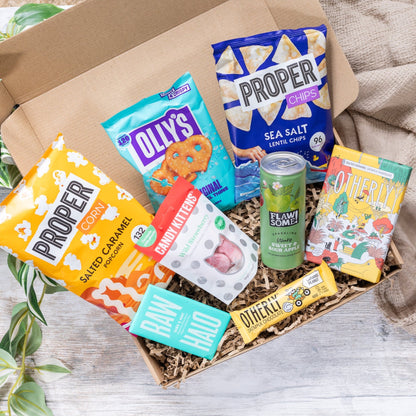 Indulge Plant Based Treat Box - add to your gift box at Out of the Box Gifts