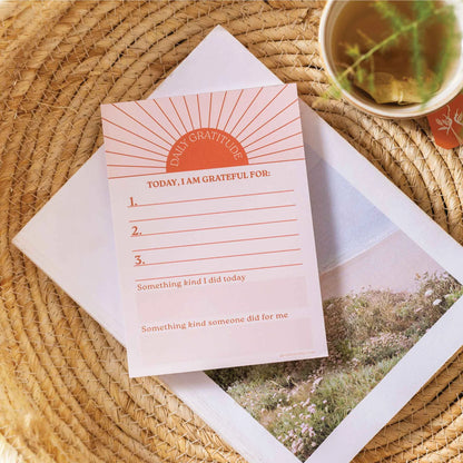 Good Tuesday Daily Gratitude Pad Sunray - add to your gift box at Out of the Box Gifts