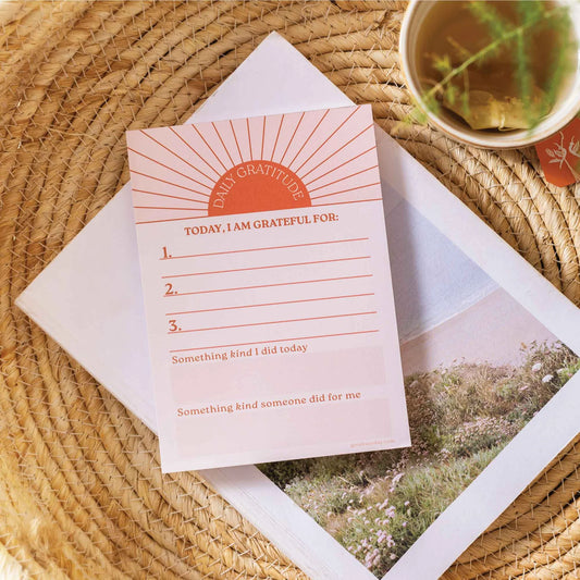 Good Tuesday Daily Gratitude Pad Sunray - add to your gift box at Out of the Box Gifts
