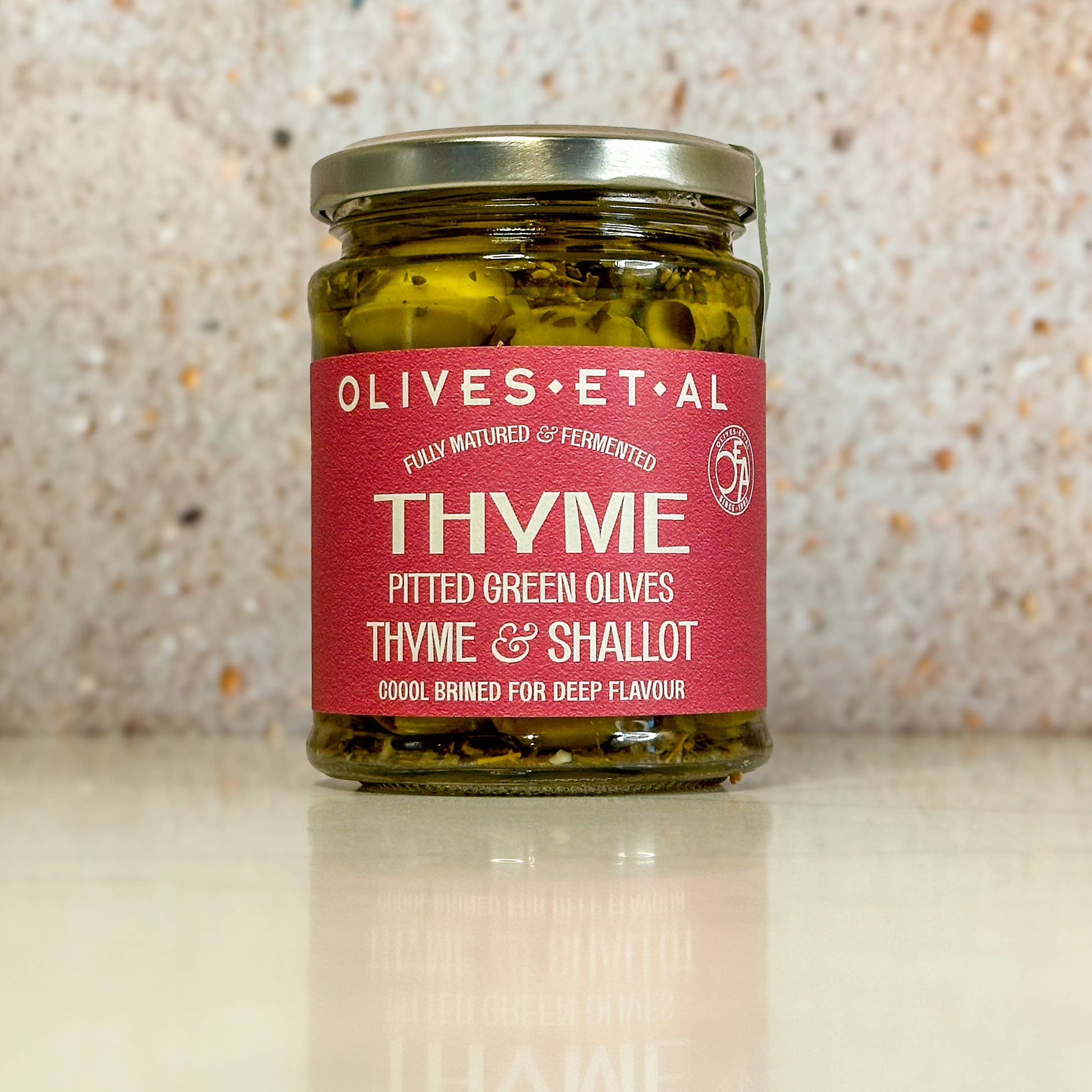 Thyme, Shallot & Lemon Pitted Green Olives - add to your gift box at Out of the Box Gifts