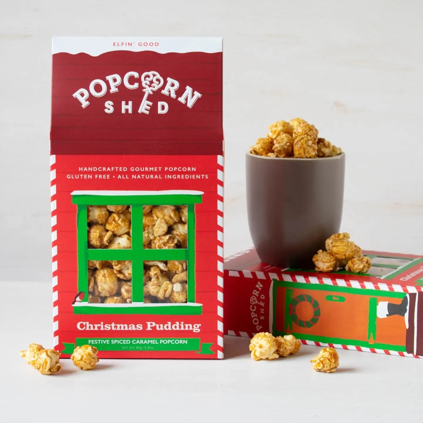 Vegan Christmas Pudding Gourmet Popcorn Snack Box - add to your gift box at Out of the Box Gifts