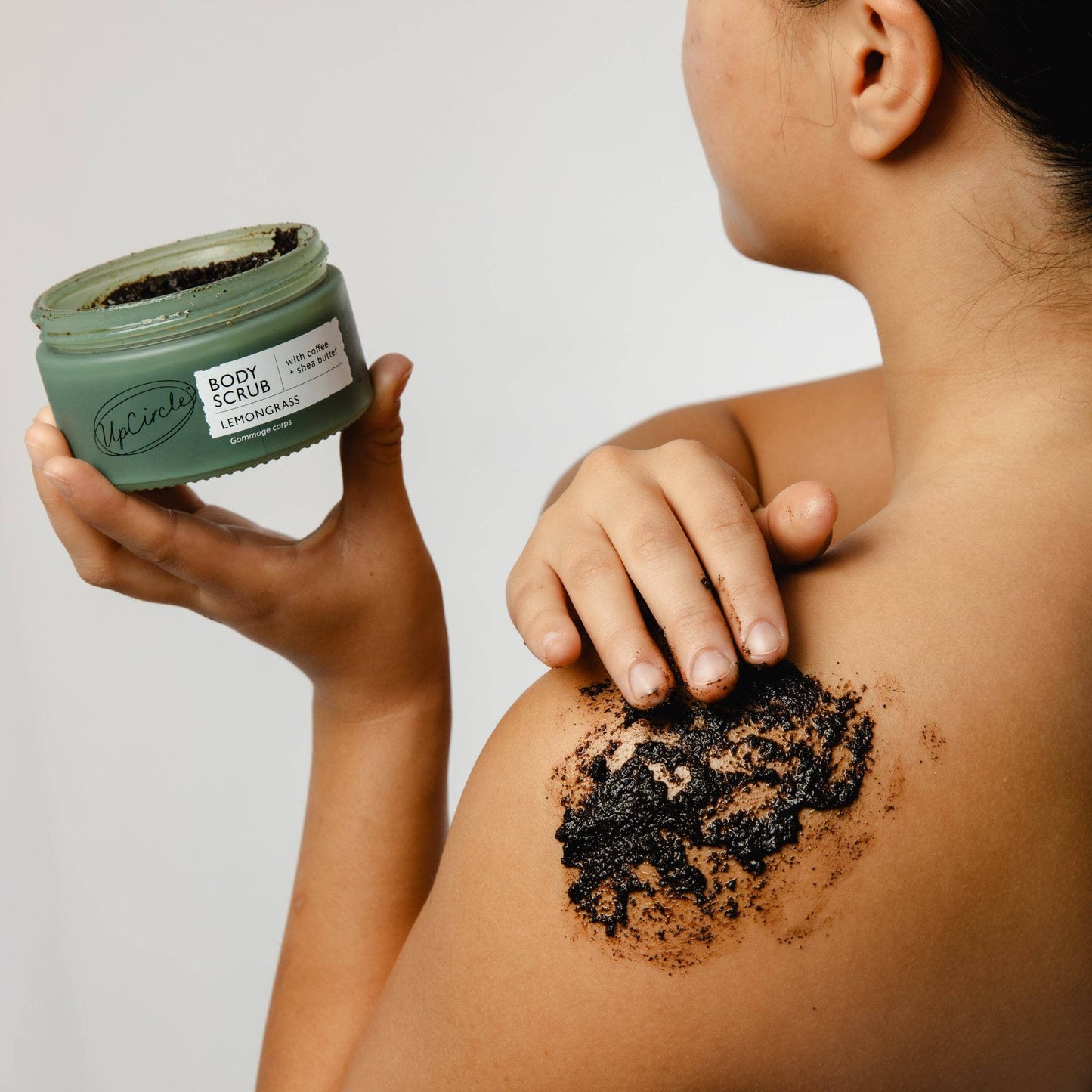 Lemongrass Body Scrub with Coffee + Shea Butter - add to your gift box at Out of the Box Gifts