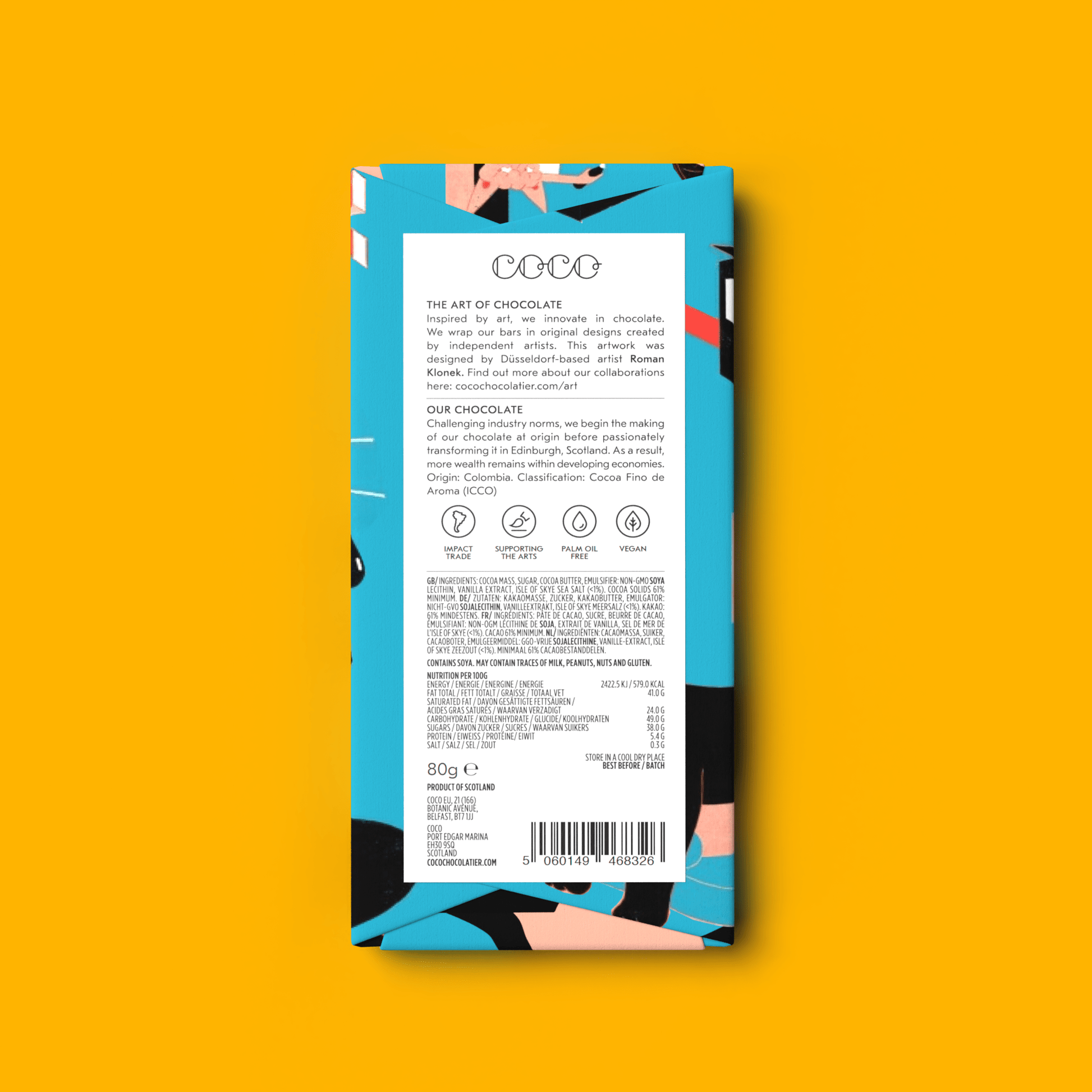 Isle of Skye Sea Salt Dark Chocolate Bar 80g - add to your gift box at Out of the Box Gifts