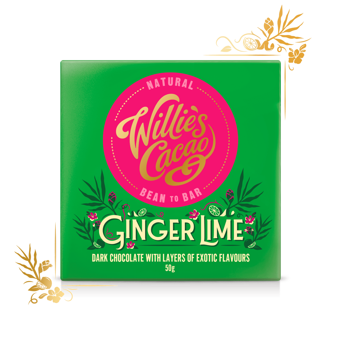 Willie's Cacao Dark Chocolate With Ginger & Lime - add to your gift box at Out of the Box Gifts