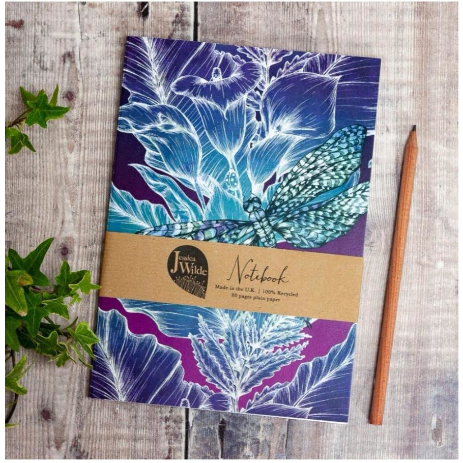 Illustrated Dragonfly Notebook, Eco Friendly Notebooks Buy At Out of the Box Gifts