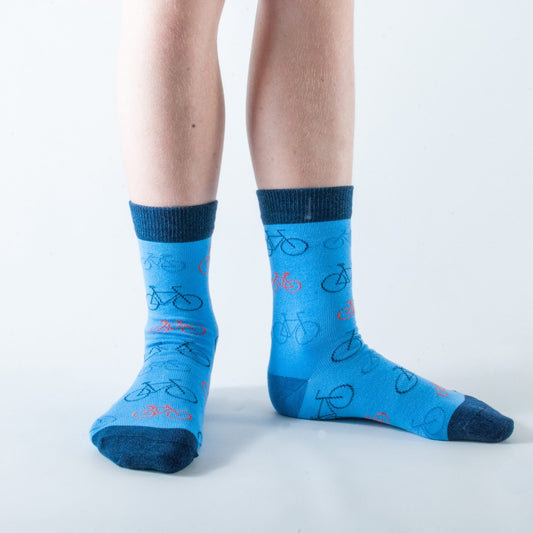 Blue Bike Bamboo Socks (9-12) - Gift Boxes for Children by Out of the Box 