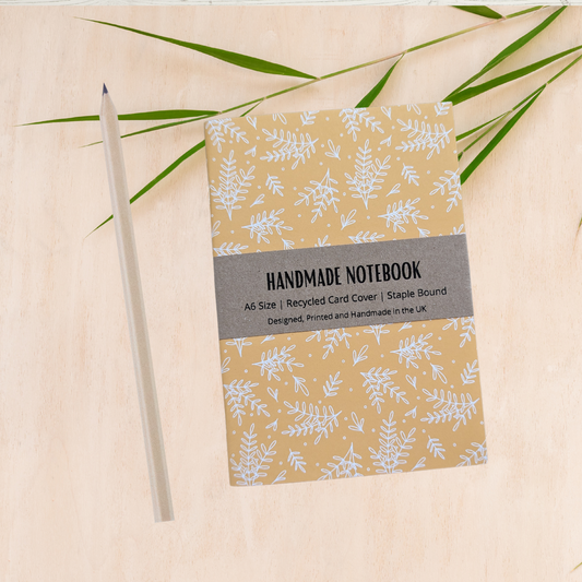 Yellow Leaf Handmade Notebook - Sustainable Stationery Gifts